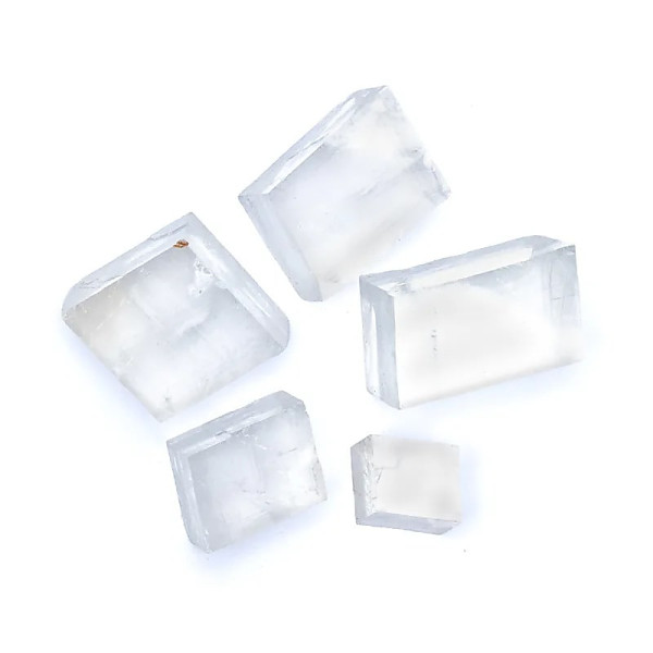 Calcite optique brute -- ±500g； ±4-10cm