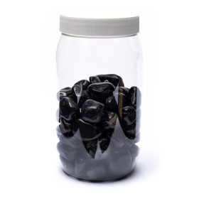 Onyx noir pierre polie de qualité A -- ± 1000g； ± 3-4cm