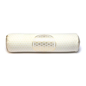 Traversin rond Fleur de vie coton BIO (OCS) -- 60x16 cm； ±2300 g