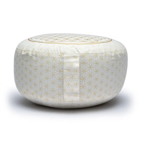 Coussin de méditation Fleur de vie coton Bio (OCS) -- 33x17 cm； ±2300 g