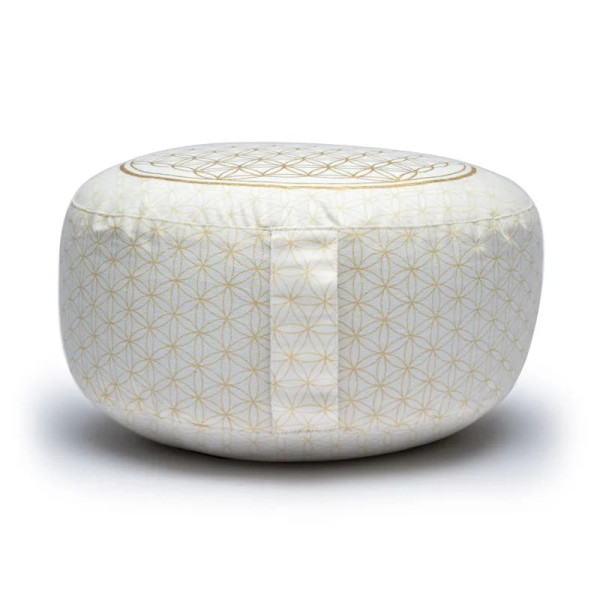 Coussin de méditation Fleur de vie coton Bio (OCS) -- 33x17 cm； ±2300 g