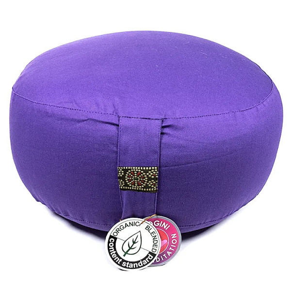 Coussin de méditation violet coton BIO (OCS) -- 33x17cm； ±2300g