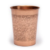 Gobelets en cuivre motif floral gravé -- 250 ml