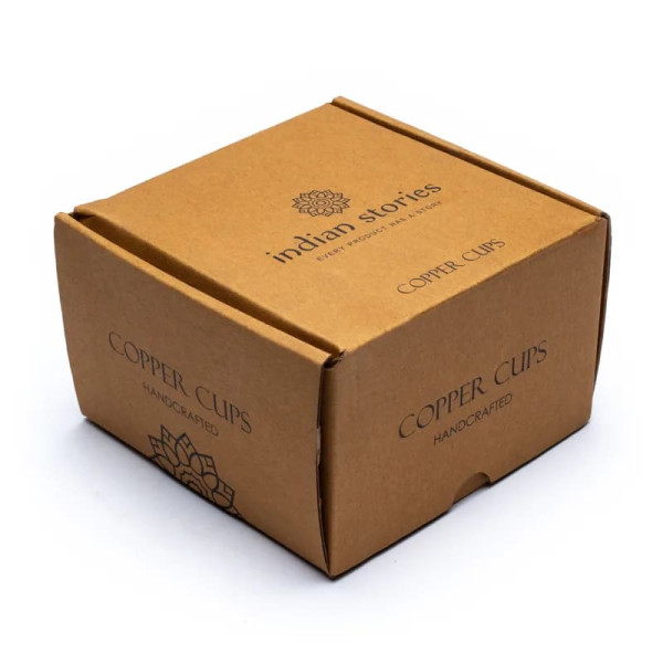 Gobelets en cuivre motif floral gravé -- 250 ml