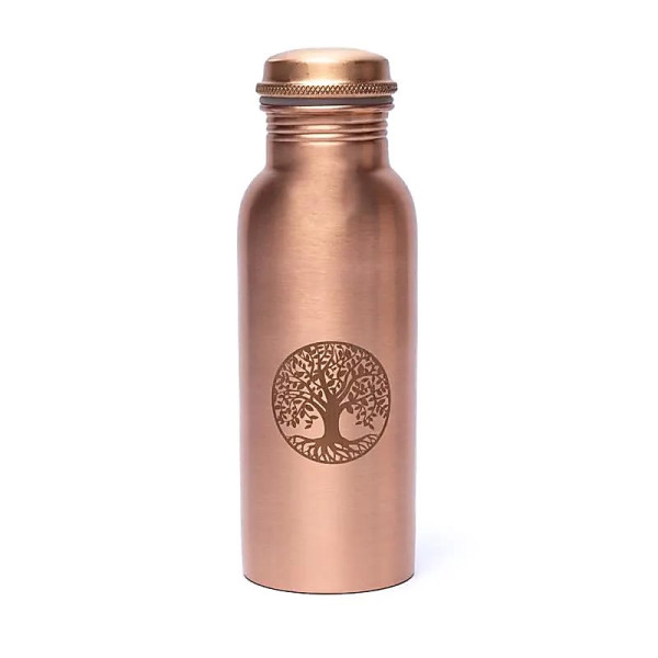 Bouteille en cuivre arbre de vie gravée au laser -- 500 ml