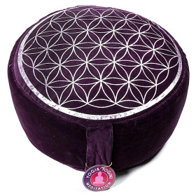 Coussin de méditation vintage fleur de vie violet -- ±2300 g