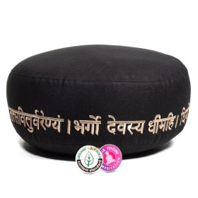 Coussin de méditation Gayatri mantra coton BIO (OCS) -- 33x17 cm； ±2300 g