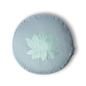 Coussin de méditation lotus vert sauge coton biologique (OCS) -- 33x13 cm ； 2100g