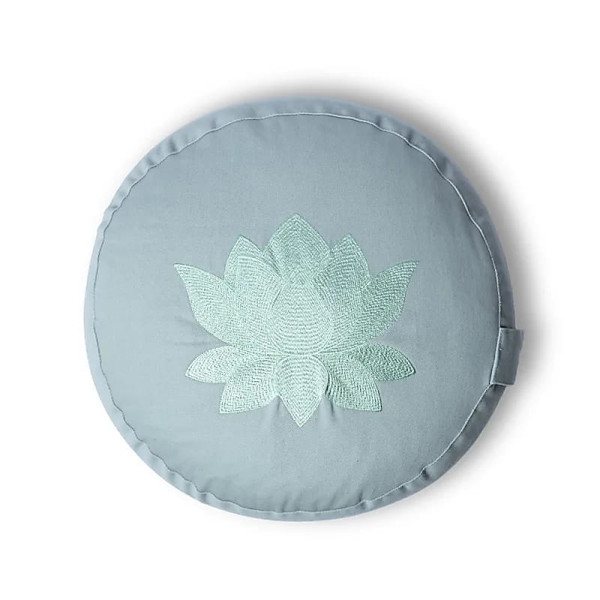 Coussin de méditation lotus vert sauge coton biologique (OCS) -- 33x13 cm ； 2100g