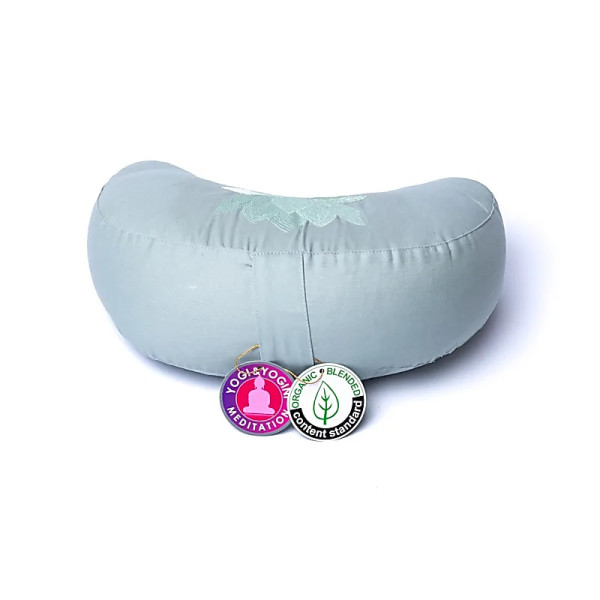 Coussin de méditation croissant lotus coton biologique (OCS) -- 37x17x13 cm； 1008g