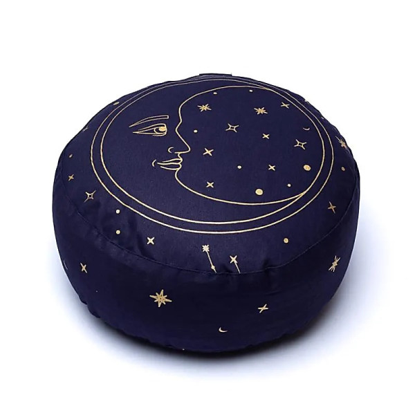 Coussin de méditation lune bleu marine coton biologique (OCS) -- 33x13 cm ； 2100g