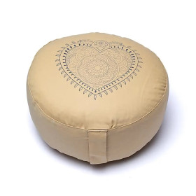 Coussin de méditation coeur beige coton biologique (OCS) -- 33x13 cm ； 2100g
