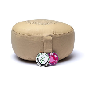 Coussin de méditation coeur beige coton biologique (OCS) -- 33x13 cm ； 2100g