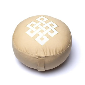 Coussin de méditation noeud infini beige en coton biologique (OCS) -- 33x13 cm； 2100g