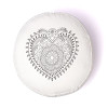 Coussin de méditation cœur blanc cassé coton bio (OCS) -- 33x17cm； ±2300g