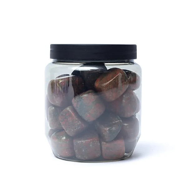 Unakite noire pierres polies qualité AA -- ±1,5-3,5cm ； ±500g