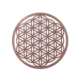 Adhésif métal Fleur de Vie or rose 4x -- 3,5cm