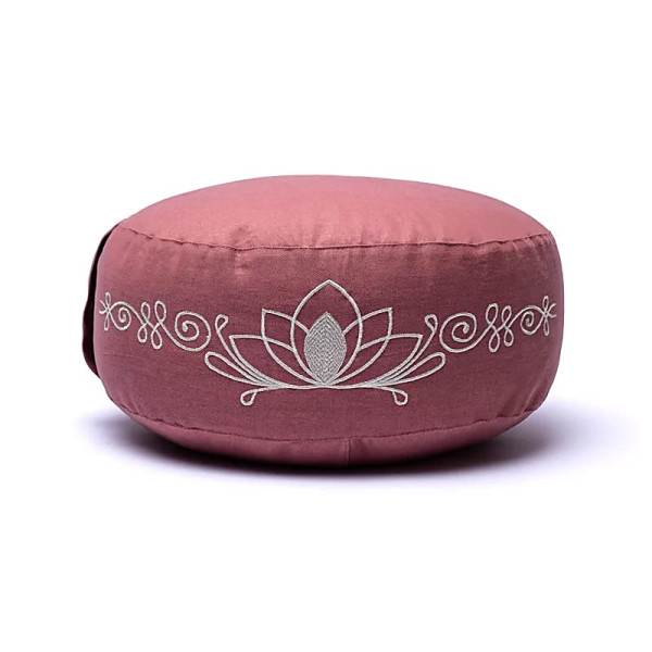 Coussin de méditation rose ancien lotus coton biologique (OCS) -- 33x17 cm； 2100g