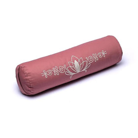 Bolster de méditation rose ancien lotus coton biologique (OCS) -- 60x16 cm； 2300g