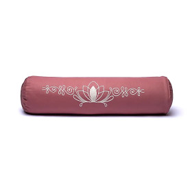 Bolster de méditation rose ancien lotus coton biologique (OCS) -- 60x16 cm； 2300g