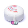 Coussin de méditation rond blanc arc-en-ciel coton bio (OCS) -- 33x17cm； ±2300g