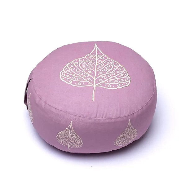 Coussin de méditation lilas feuille de bodhi coton biologique (OCS) -- 33x17 cm； 2100g