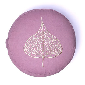 Coussin de méditation lilas feuille de bodhi coton biologique (OCS) -- 33x17 cm； 2100g