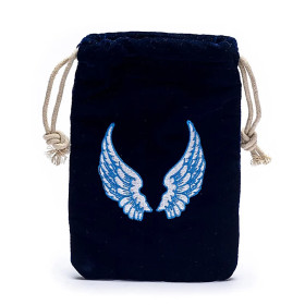 Pochette de velours avec des ailes dánge -- 19x13 cm