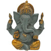 Ganesh gris bicolore finitions couleur or -- 1240 g； 14 cm