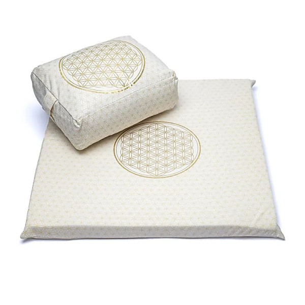 Set de méditation 5 Fleur de vie en coton biologique (OCS) -- 65x65cm ； 3009g