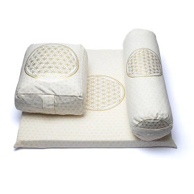 Set de méditation 6 Fleur de vie en coton bio (OCS) -- 65x65cm ； 5779g