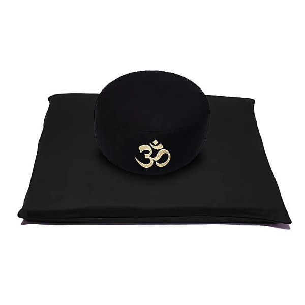 Set de méditation Black OM coton bio (OCS) -- 65x65cm ； 2339g