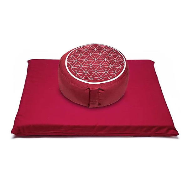 Set de méditation Fleur de vie rouge -- 65x65cm ； 1247g