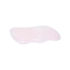 Pierre de massage quartz rose gua sha vague -- 84 g； 9cm
