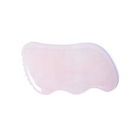 Pierre de massage quartz rose gua sha vague -- 84 g； 9cm