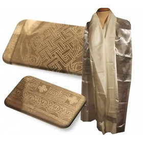 Emballé par 4, Katha - écharpe tibétaine blanche -- 174x32 cm