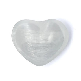 Coupelle en forme de cœur en sélénite -- ±11x3,5cm