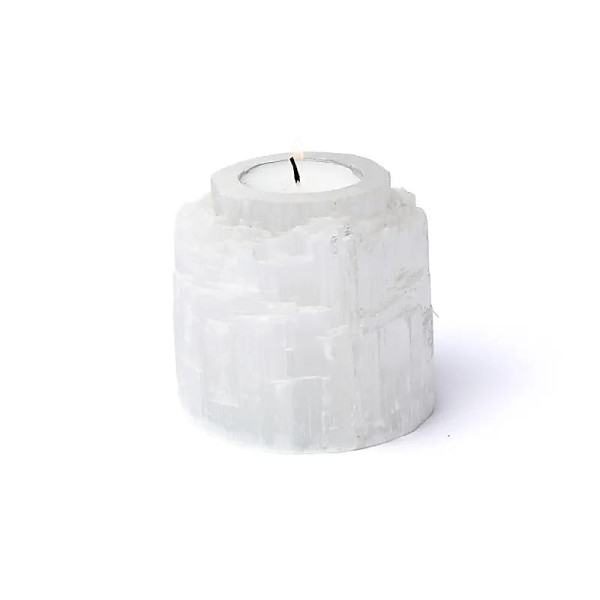 Photophore iceberg en sélénite -- ±8x8cm