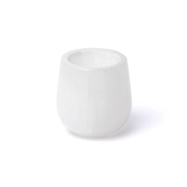 Bougeoir conique en sélénite -- ±6cm