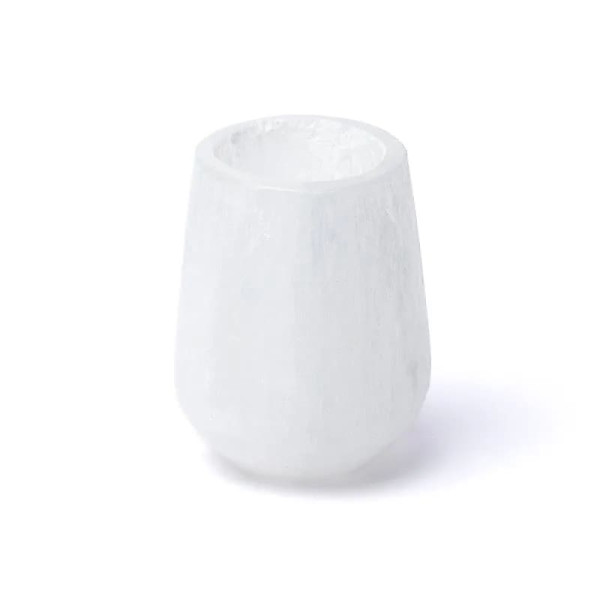 Photophore conique en sélénite - ± 8cm
