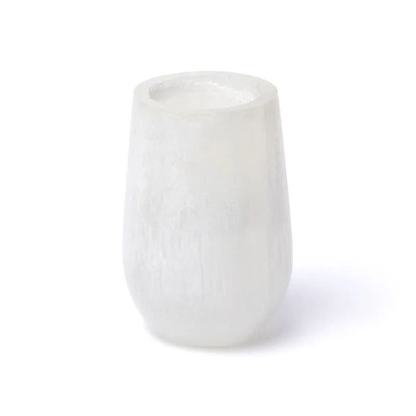 Photophore conique en sélénite - ± 11cm