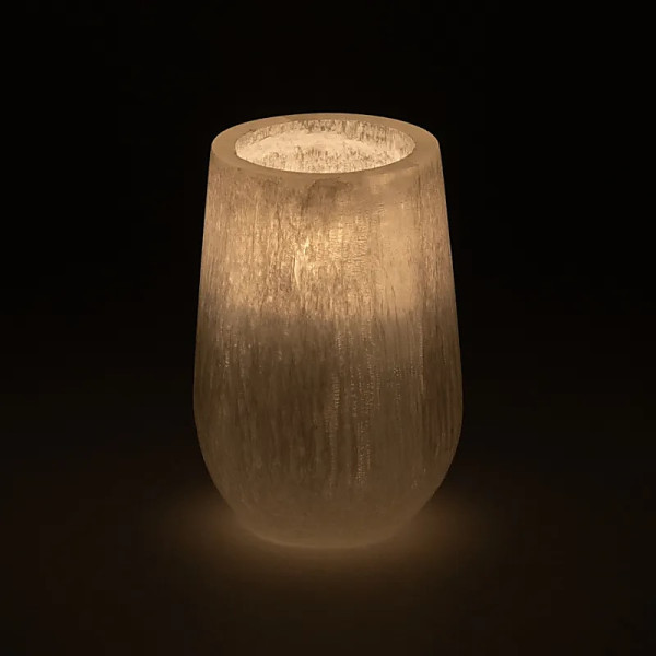 Photophore conique en sélénite - ± 11cm