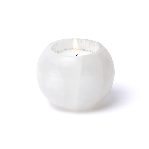 Bougeoir en sélénite - ±7x4,5cm