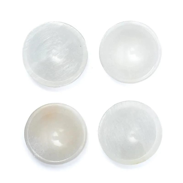 Bol rond en sélénite satiné -- ±8x8x2,5cm