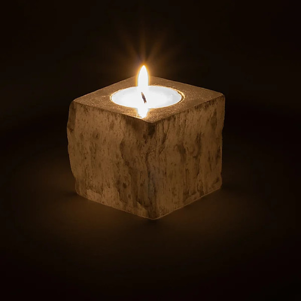 Photophore carré en sélénite -- ±6x6cm