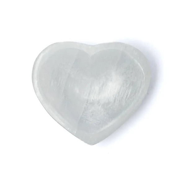 Bol cœur satiné en sélénite -- ±12x12x3cm
