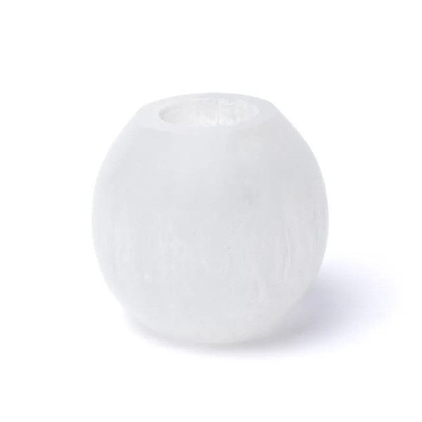 Bougeoir en sélénite -- ±10cm