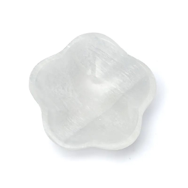 Plat en sélénite fleur -- ±10x3cm