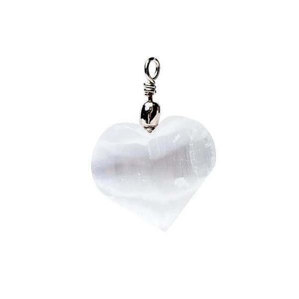 Pendentif cœur en sélénite -- ±2cm