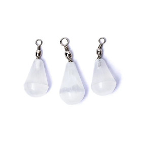 Pendentif goutte en sélénite -- ±4cm